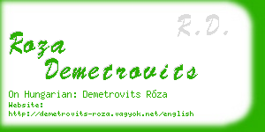 roza demetrovits business card